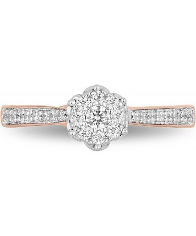 Enchanted Disney Fine Jewelry 10K White Gold and Rose gold 1/3 Cttw Belle Composite Rose Engagement Ring Size $411.75 Rings