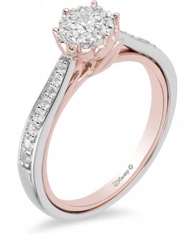 Enchanted Disney Fine Jewelry 10K White Gold and Rose gold 1/3 Cttw Belle Composite Rose Engagement Ring Size $411.75 Rings