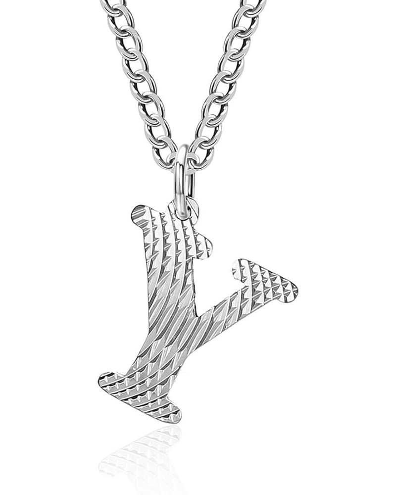 Stainless Steel Initial Necklaces for Women, A-Z Letter Pendant Choker Necklace with Simple Patterned Surface Design, Jewelry...