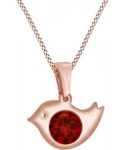 14K Gold Over Sterling Silver Bird Pendant Necklace Garnet rose-gold-plated-silver $25.95 Necklaces