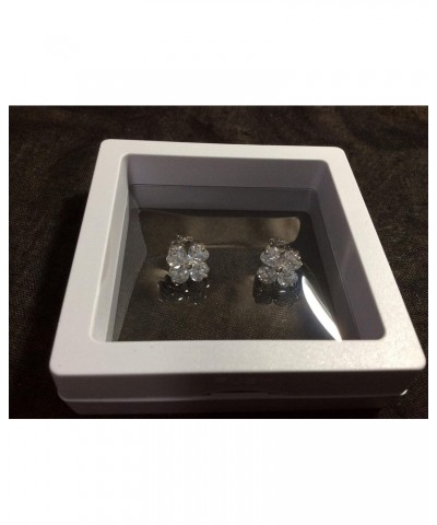 Four Leaf Clover Studs Women's Zircon Earrings 925 Sterling Silver Jewelry $12.32 Earrings