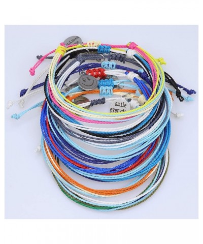 Surf String Wave Bracelets for Women Girls Boho Handmade Waterproof Adjustable Braided Beach Surfer Bracelets Set B $7.79 Bra...