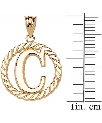 10k Yellow Gold Roped Circle "A-Z" Initial Pendant Necklace 22.0 Inches C $76.99 Necklaces