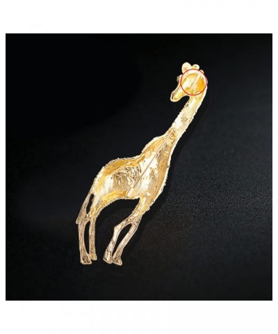 Rhinestone Colorful Giraffe Brooch Pin for Women Girls Unisex Gold Plated Fashion Crystal Big Animal Brooches Lapel Pins Cute...