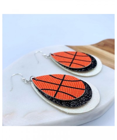 Basketball Earrings for Women - Basketball Earrings for Girls - Basketball Gifts - Basketball Jewelry - USA Flag Earrings - B...