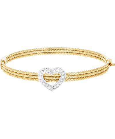 1/5 cttw Diamond Bangle Bracelet Yellow Gold Plated Over Sterling Silver Cable $33.65 Bracelets