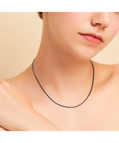 Black Brown Leather Cord Chain Necklace With 925 Sterling Silver Clasp,Leather Cord Chain 2MM/3MM,16" 18" 20" 22" 24" 26" Fle...