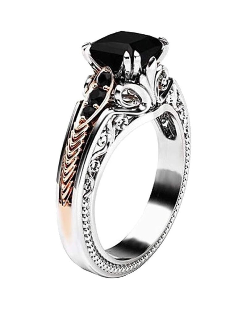 Women Simulated Diamond Rings Bridal Wedding Band Engagement Ring Anniversary Jewelry (Black-a, 6) 9 Turquoise,White $5.45 Rings