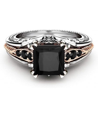 Women Simulated Diamond Rings Bridal Wedding Band Engagement Ring Anniversary Jewelry (Black-a, 6) 9 Turquoise,White $5.45 Rings