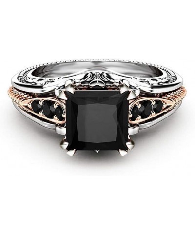 Women Simulated Diamond Rings Bridal Wedding Band Engagement Ring Anniversary Jewelry (Black-a, 6) 9 Turquoise,White $5.45 Rings