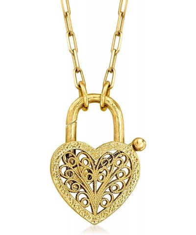 18kt Gold Over Sterling Heart Padlock Removable Pendant Necklace. 18 inches $33.28 Necklaces