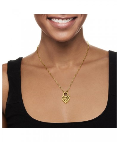 18kt Gold Over Sterling Heart Padlock Removable Pendant Necklace. 18 inches $33.28 Necklaces