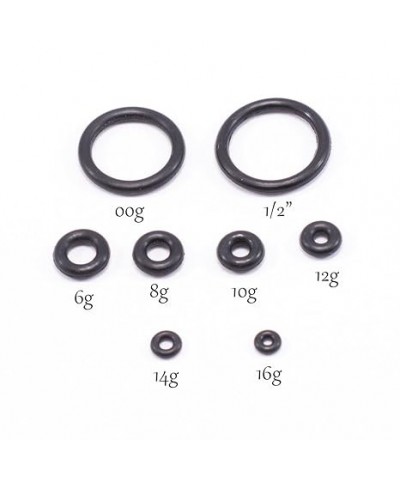 O-Ring Package of 20 Black Rubber Perfect for Tunnels Plugs and Tapers, Also for Any Piercing Retainer Eyebrow, Labret, Indus...