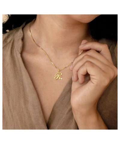 Gold Initial Necklaces for Women Girls, Dainty 14K Gold Plated Letter A-Z Pendant Necklace Zircon Initial Necklace for Women ...