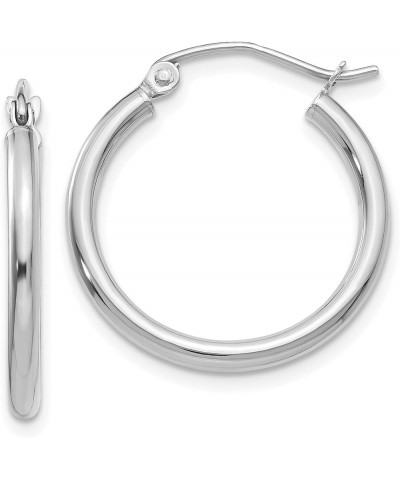 2mm Classic Lightweight Hoop Earrings in Real 14k White Gold 20mm $77.00 Earrings