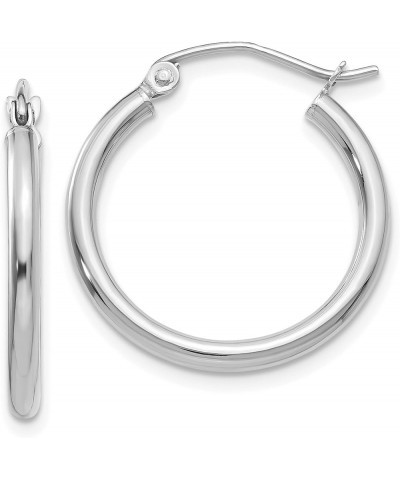 2mm Classic Lightweight Hoop Earrings in Real 14k White Gold 20mm $77.00 Earrings