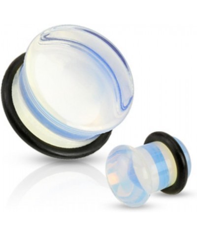 Opalite Semi Precious Stone Domed Single Flare WildKlass Plug with O-Ring (Sold as a Pair) 2 GA $8.61 Body Jewelry