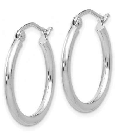 2mm Classic Lightweight Hoop Earrings in Real 14k White Gold 20mm $77.00 Earrings