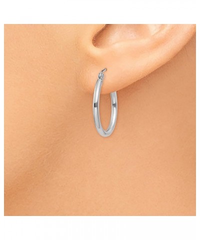 2mm Classic Lightweight Hoop Earrings in Real 14k White Gold 20mm $77.00 Earrings