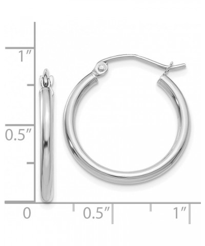 2mm Classic Lightweight Hoop Earrings in Real 14k White Gold 20mm $77.00 Earrings