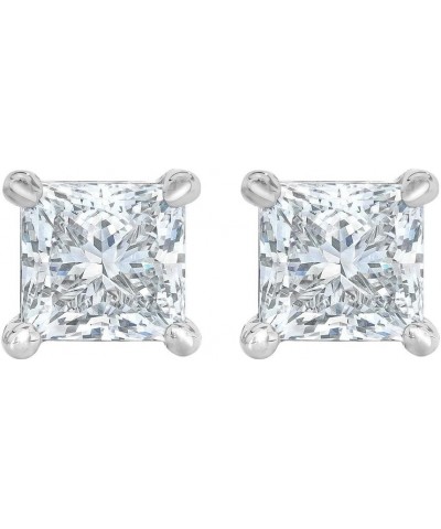 IGI Certified (0.10ct & up) Near Colorless Princess cut Diamond stud (Color-HIJ, Clarity-I3) White Gold 0.07 carats $34.83 Ea...