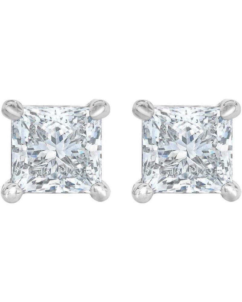 IGI Certified (0.10ct & up) Near Colorless Princess cut Diamond stud (Color-HIJ, Clarity-I3) White Gold 0.07 carats $34.83 Ea...