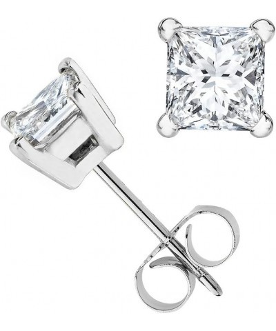 IGI Certified (0.10ct & up) Near Colorless Princess cut Diamond stud (Color-HIJ, Clarity-I3) White Gold 0.07 carats $34.83 Ea...