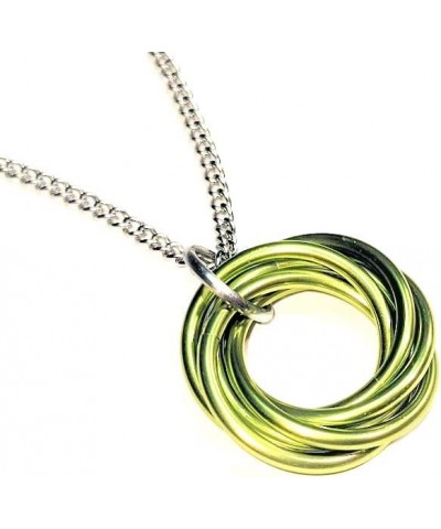 Necklace, Pendant: Forever Infinity Spiral - Quiet Discreet Fidget Anxiety Stim Stress Relief 24in Stainless Steel Chain Lime...