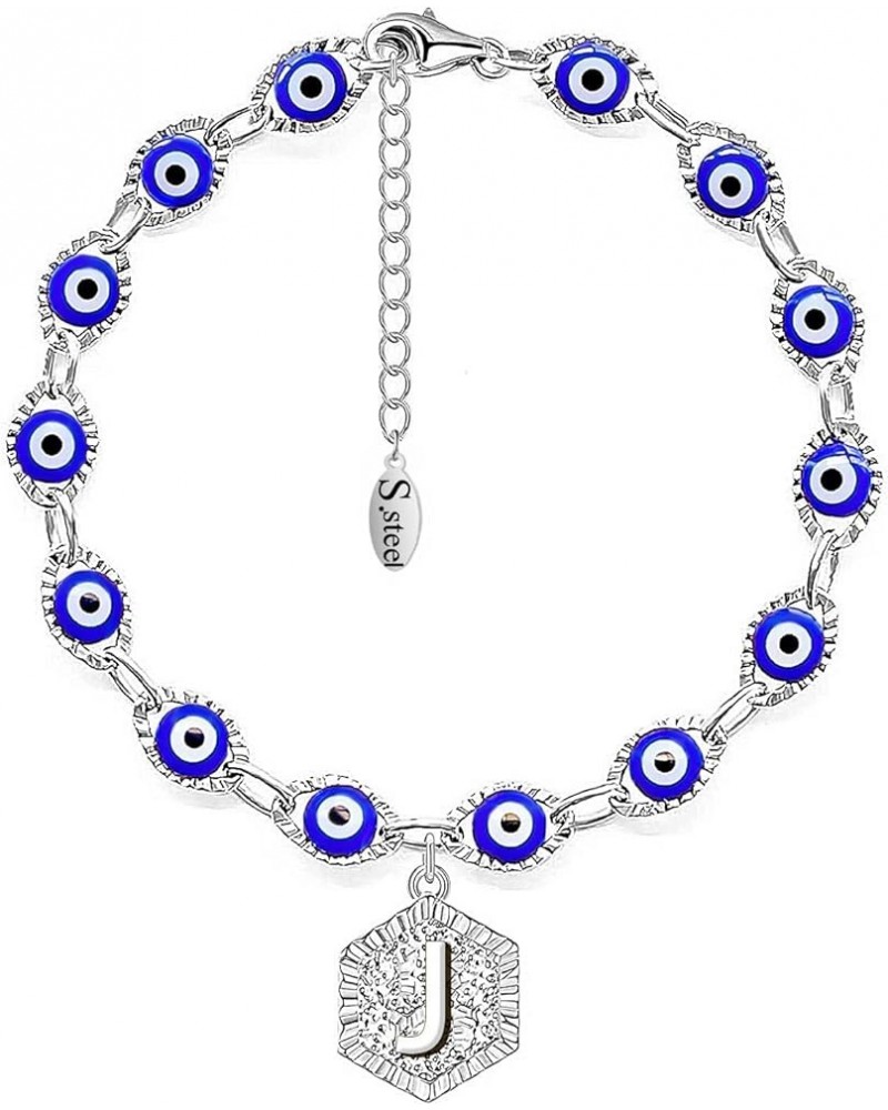 Initial Bracelets for Women Teen Girls | 14K Gold Plated Evil Eye Beaded Bracelets J-Silver $7.42 Bracelets