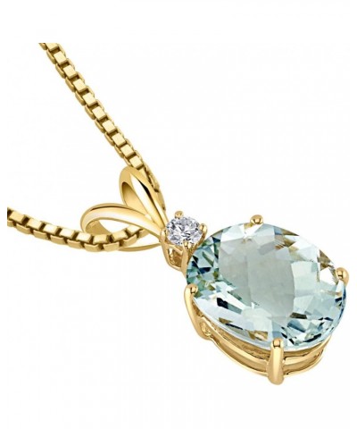 Green Amethyst with Genuine Diamond Pendant in 14K Yellow Gold, Elegant Solitaire, Oval Shape, 10x8mm, 2.30Carats total $65.5...