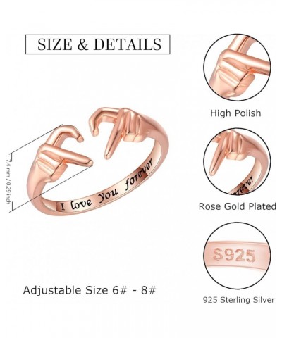 925-Sterling-Silver Heart Claddagh Rings for Women - Adjustable White/18K/Rose Gold Plated Irish Claddagh Ring Friendship Pro...