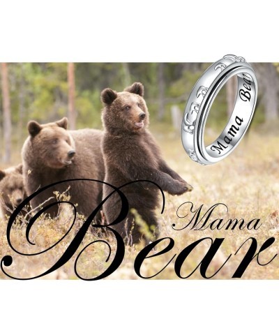 Sterling Silver For Mom Necklace Mothers Day Gift Mama Bear Pendant Necklace or Bracelet for Mum Ring size 7 $18.19 Necklaces