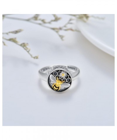 Sterling Silver Urn Rings Jewelry for Ashes of Loved Ones Bee/Owl/Evil Eye/Rose Cremation Jewelry for Ashes Always in My Hear...