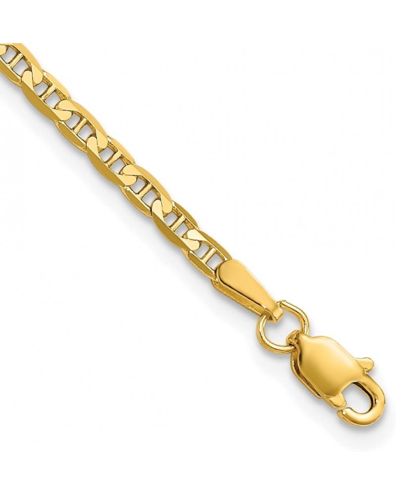 Solid 10k Yellow Gold 2.4mm Flat Anchor Chain Anklet -7.0" 8.0" 9.0" 10.0 9.0 Inches $59.86 Bracelets