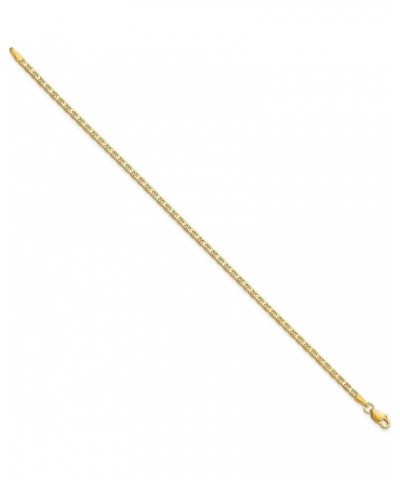 Solid 10k Yellow Gold 2.4mm Flat Anchor Chain Anklet -7.0" 8.0" 9.0" 10.0 9.0 Inches $59.86 Bracelets