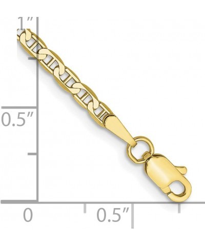 Solid 10k Yellow Gold 2.4mm Flat Anchor Chain Anklet -7.0" 8.0" 9.0" 10.0 9.0 Inches $59.86 Bracelets