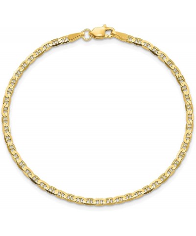 Solid 10k Yellow Gold 2.4mm Flat Anchor Chain Anklet -7.0" 8.0" 9.0" 10.0 9.0 Inches $59.86 Bracelets