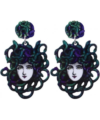 Medusa Head Earring Earrings Snake Hair Women Stone Serpent Greek Mythology Gorgo Gorgon Clash Titans Black Bird Edgar 2 Piec...