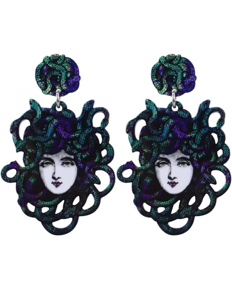 Medusa Head Earring Earrings Snake Hair Women Stone Serpent Greek Mythology Gorgo Gorgon Clash Titans Black Bird Edgar 2 Piec...