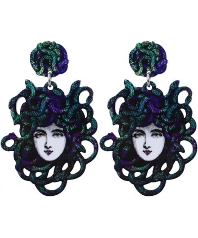 Medusa Head Earring Earrings Snake Hair Women Stone Serpent Greek Mythology Gorgo Gorgon Clash Titans Black Bird Edgar 2 Piec...