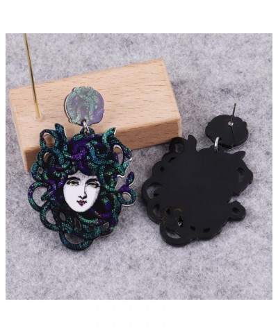 Medusa Head Earring Earrings Snake Hair Women Stone Serpent Greek Mythology Gorgo Gorgon Clash Titans Black Bird Edgar 2 Piec...