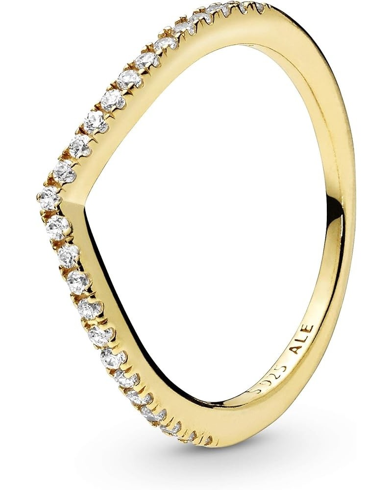 Sparkling Wishbone Ring - Stackable Ring for Women, With Gift Box Yellow Gold $26.50 Rings