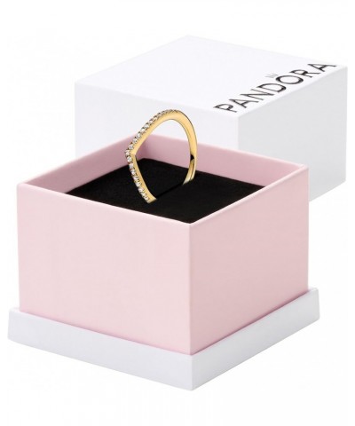 Sparkling Wishbone Ring - Stackable Ring for Women, With Gift Box Yellow Gold $26.50 Rings