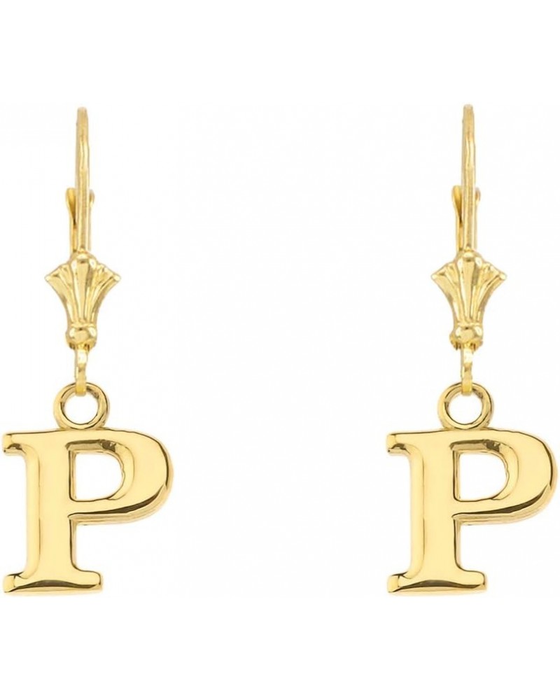 Elegant 14k Yellow Gold Personalized A-Z Initial Earrings P $87.39 Earrings