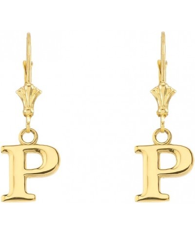 Elegant 14k Yellow Gold Personalized A-Z Initial Earrings P $87.39 Earrings