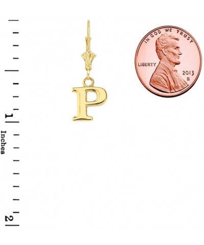 Elegant 14k Yellow Gold Personalized A-Z Initial Earrings P $87.39 Earrings