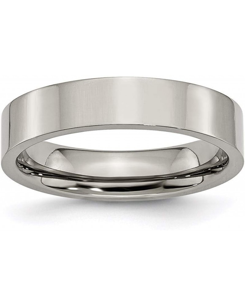 Titanium Flat 5mm Wedding Band Ring $46.56 Rings