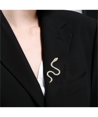 Gold Snake Large Brooches for Women, Punk Style Lapel Pin Shiny Zircon Wedding Pin Teenage Girls Graduation Dress Crystal Bro...