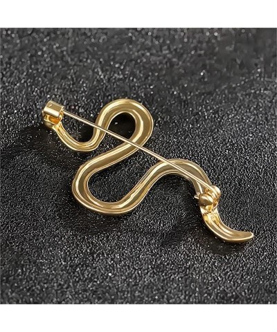 Gold Snake Large Brooches for Women, Punk Style Lapel Pin Shiny Zircon Wedding Pin Teenage Girls Graduation Dress Crystal Bro...