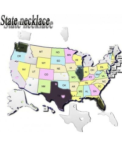 State Necklace Pendant Country Map Pendant Charm Jewelry Gift for Women Teens West Virginia $6.78 Necklaces